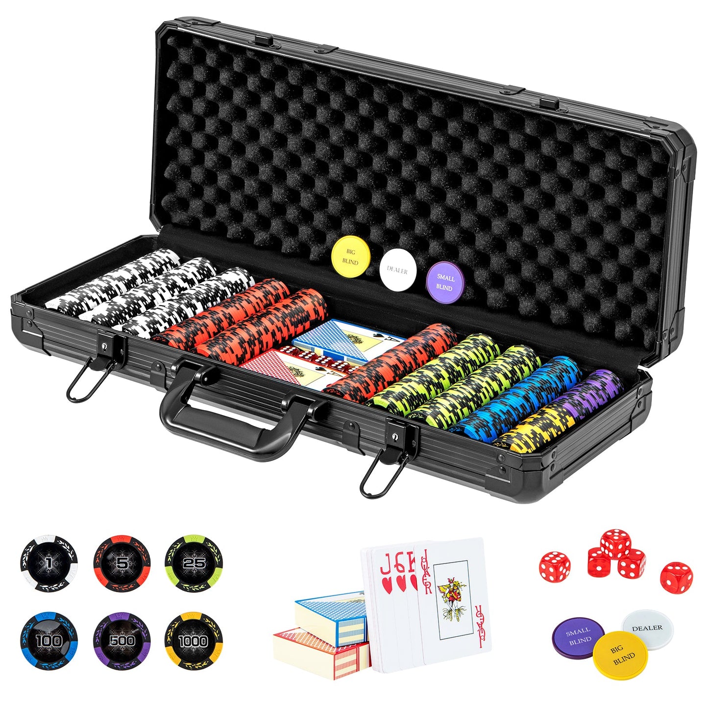 Juego de fichas de póker Texas Holdem de 14 gramos