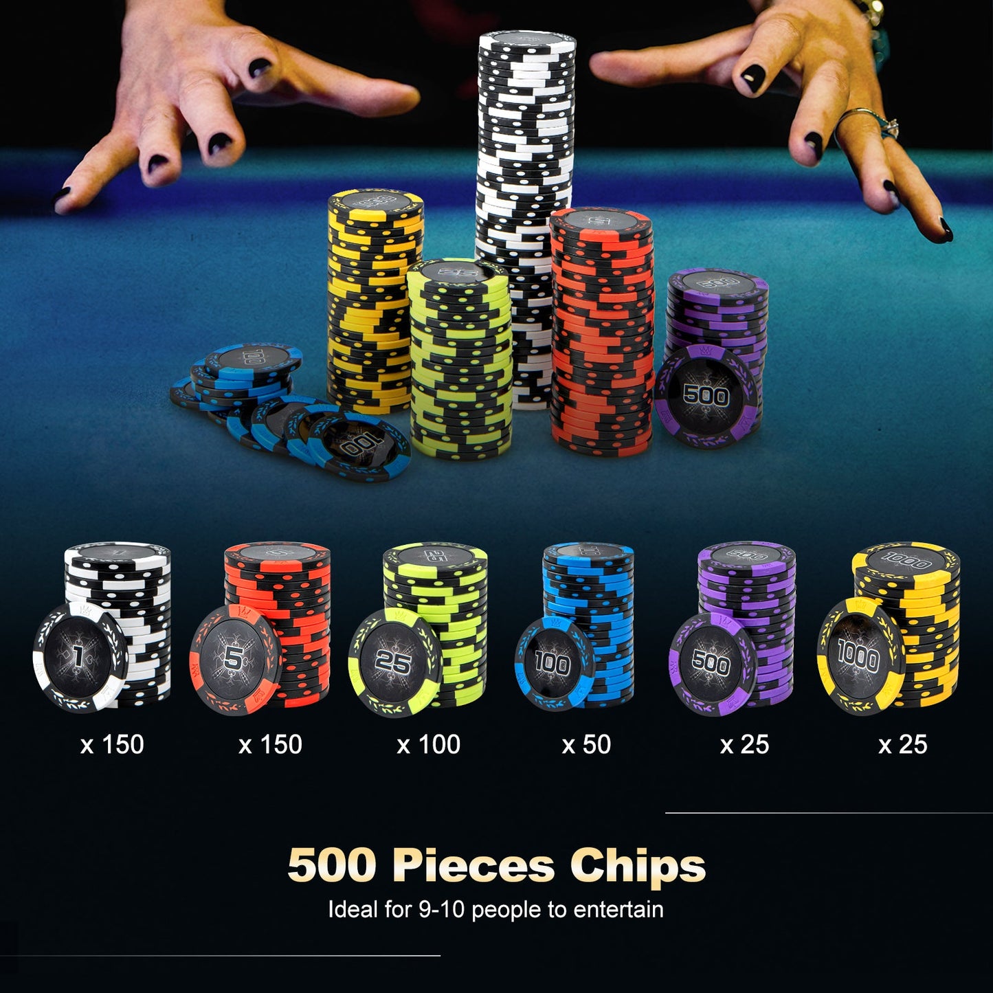 Juego de fichas de póker Texas Holdem de 14 gramos