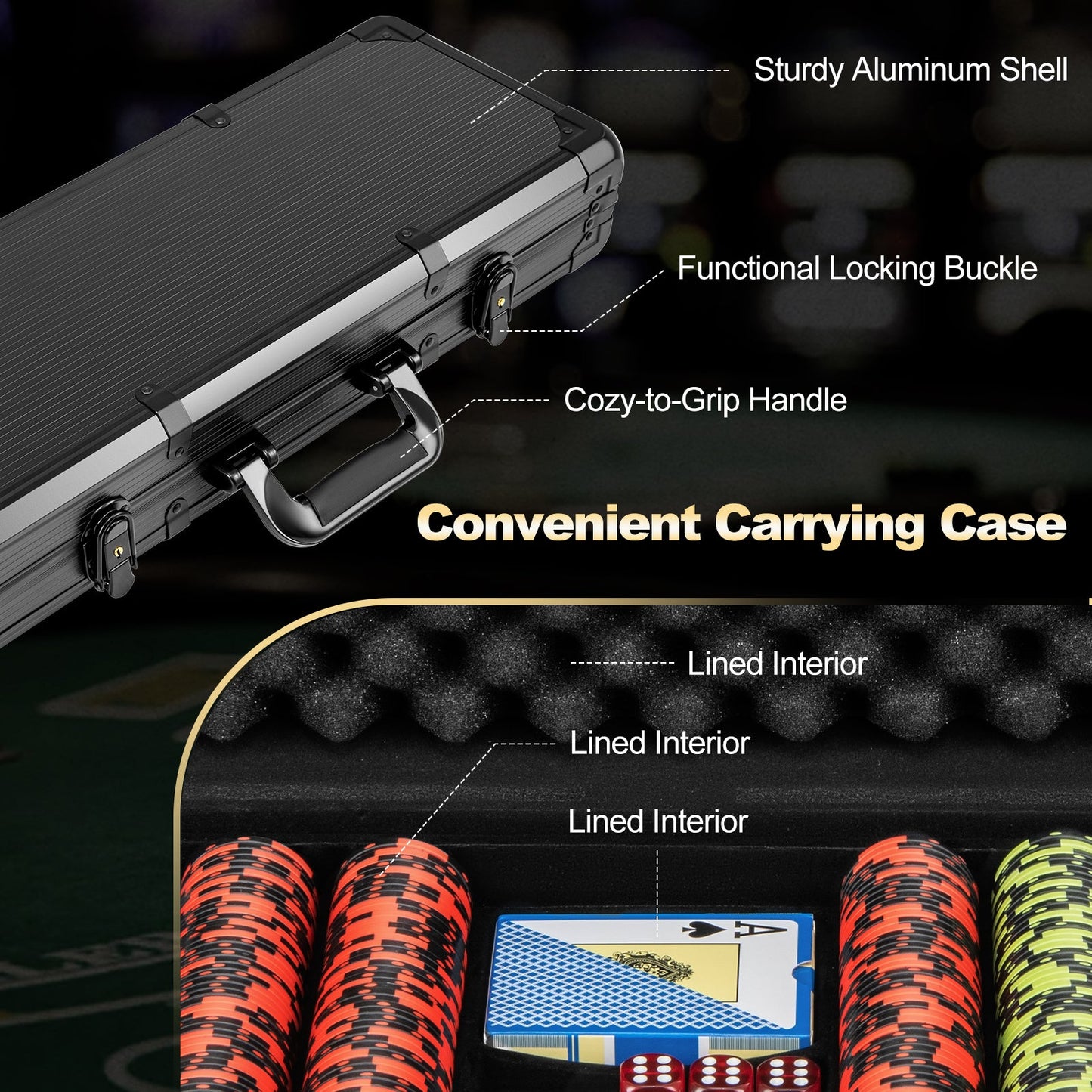 Juego de fichas de póker Texas Holdem de 14 gramos