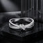 S925 Sterling Silver Oxidized Pavé CZ Ring - Size 6 for Women
