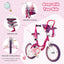 Vélo pour enfants de 14 pouces avec siège pour poupée et roues d'entraînement amovibles