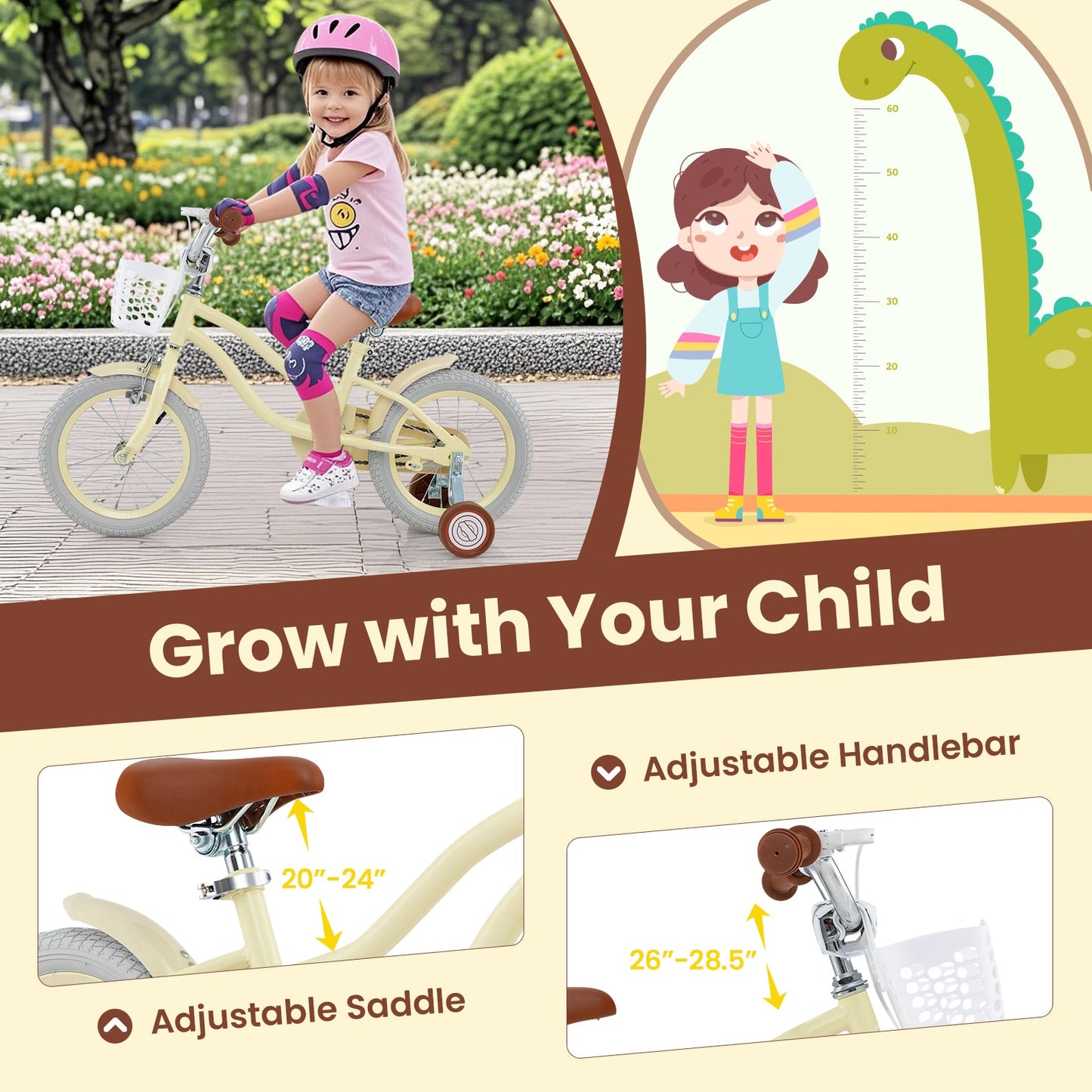 Bicicleta para Niños de 14 Pulgadas con Características Ajustables y Ruedas de Entrenamiento