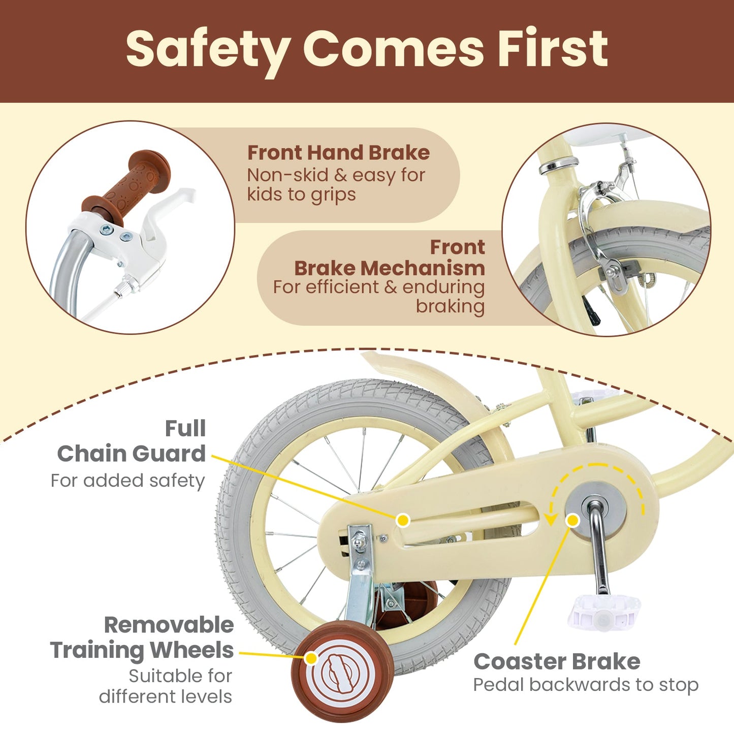 Bicicleta para Niños de 14 Pulgadas con Características Ajustables y Ruedas de Entrenamiento
