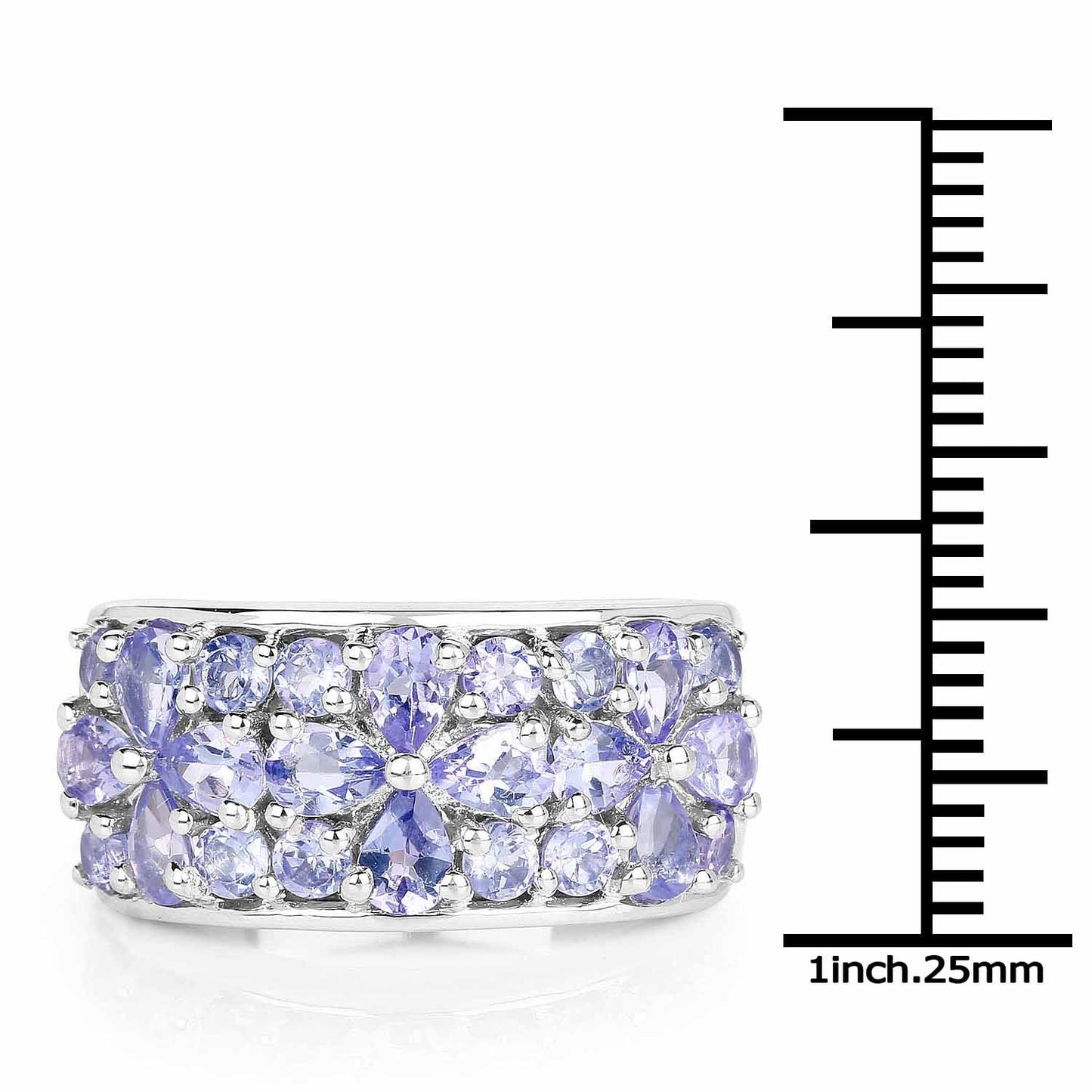 Anillo de Compromiso de Plata Esterlina con Tanzanita de 2.52 Quilates