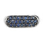 Bague en cluster de saphir bleu de 0,99 carat en argent sterling