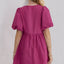 Elegant Ruched Puff Sleeve Mini Dress with Bow Detail
