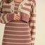 Ensemble de Cardigan Court Rayé et Robe Bodycon