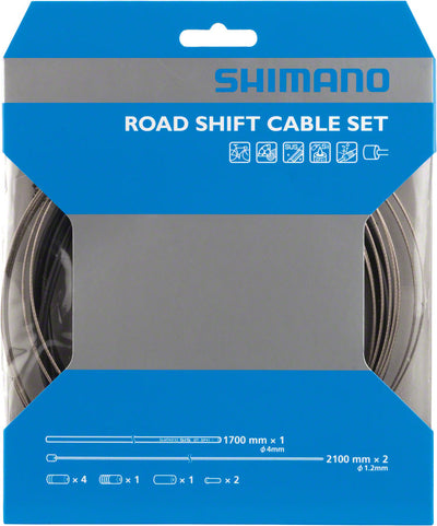 Ensemble de câbles et gaines de dérailleur Shimano Road en acier inoxydable - Noir