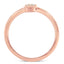 Anillo de cojín cuadrado de diamante de plata de ley chapada en oro rosa de 14K - Talla 6