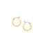 14k Yellow Gold Slender Hoop Earrings with Diamond-Cut Finish