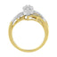 Anillo de Clúster de Diamantes en Forma de Marquesa de Oro Amarillo y Blanco de 10K - Talla 7