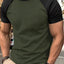 Men's Plus Size Round Neck Contrast T-Shirt