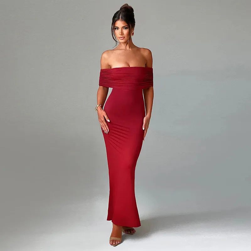 Robe élégante sans dos et épaules dénudées pour femmes