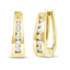 Boucles d'oreilles créoles en diamant serti à canal en or 14K