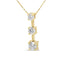 Collier pendentif en or 14K avec trois diamants ronds