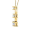 Collier pendentif en or 14K avec trois diamants ronds
