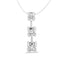 Collier pendentif en or 14K avec trois diamants ronds