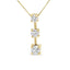 Collier pendentif en or 14K avec trois diamants ronds