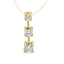 Collier pendentif en or 14K avec trois diamants ronds