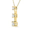 Collier pendentif en or 14K avec trois diamants ronds