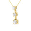 Collier pendentif en or 14K avec trois diamants ronds