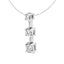 Collier pendentif en or 14K avec trois diamants ronds