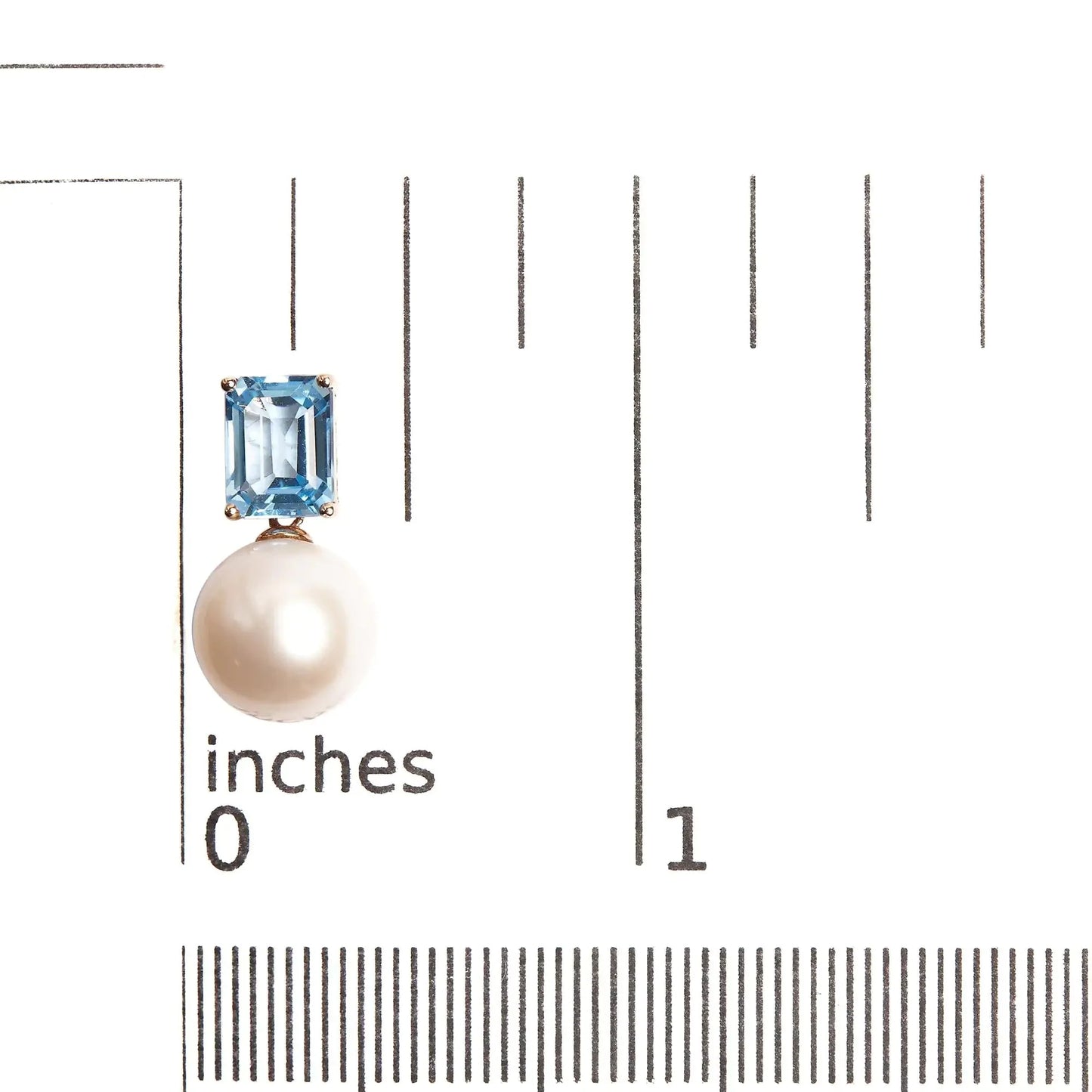 14K Rose Gold Cultured Pearl & Swiss Blue Topaz Drop Earrings