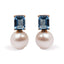 14K Rose Gold Cultured Pearl & Swiss Blue Topaz Drop Earrings