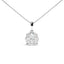 Pendentif en diamant en cluster en or blanc 14 carats