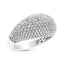 14K White Gold Round-Cut Diamond Cluster Band Ring