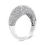 14K White Gold Round-Cut Diamond Cluster Band Ring