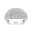14K White Gold Round-Cut Diamond Cluster Band Ring