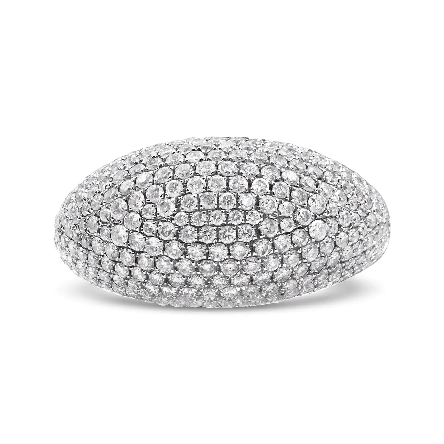 14K White Gold Round-Cut Diamond Cluster Band Ring
