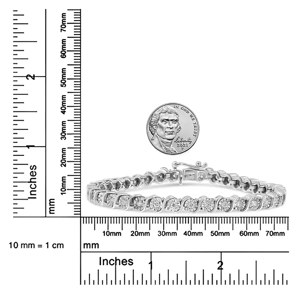 Bracelet de tennis en diamant cultivé en laboratoire en or blanc 14K - 1,00 Cttw