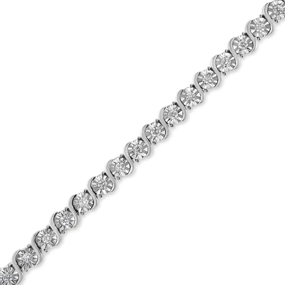 Bracelet de tennis en diamant cultivé en laboratoire en or blanc 14K - 1,00 Cttw