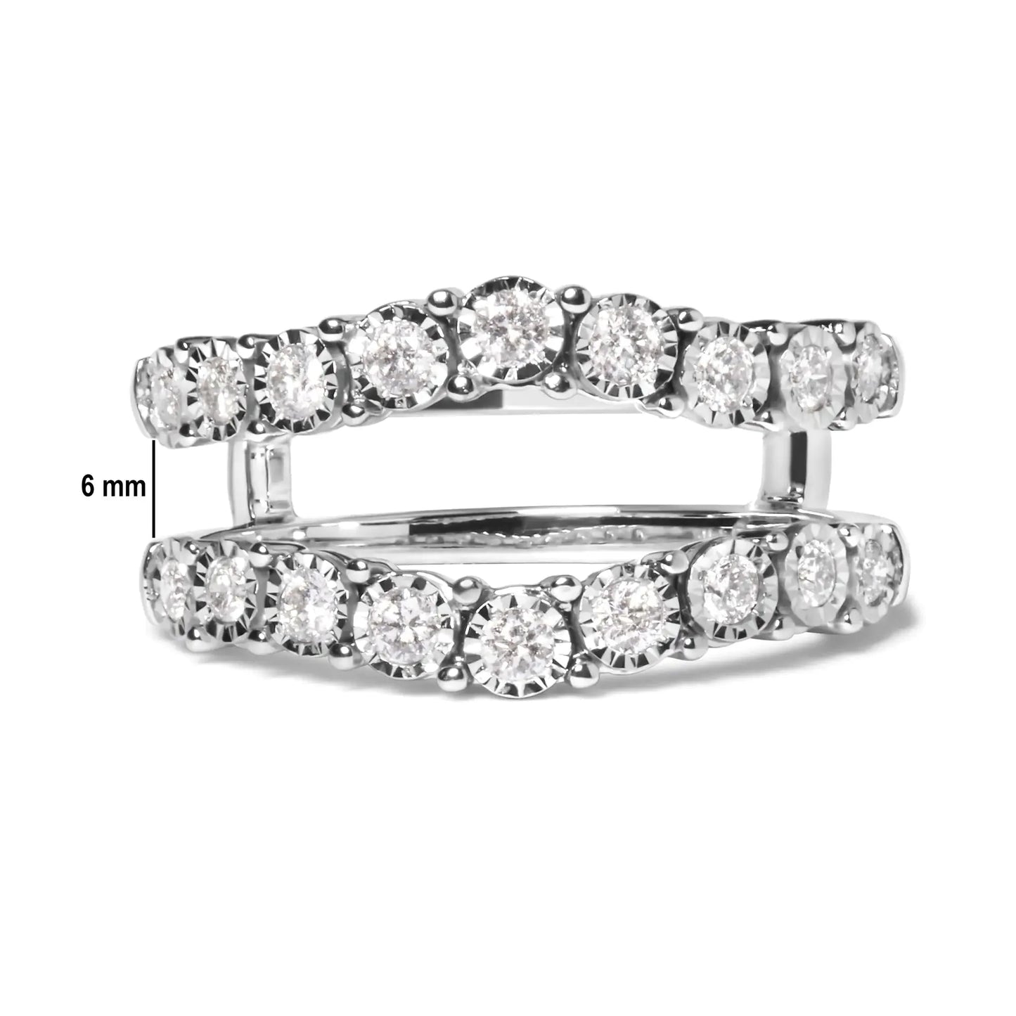 Anillo Guardián de Diamantes Envolvente de Oro Blanco de 14k