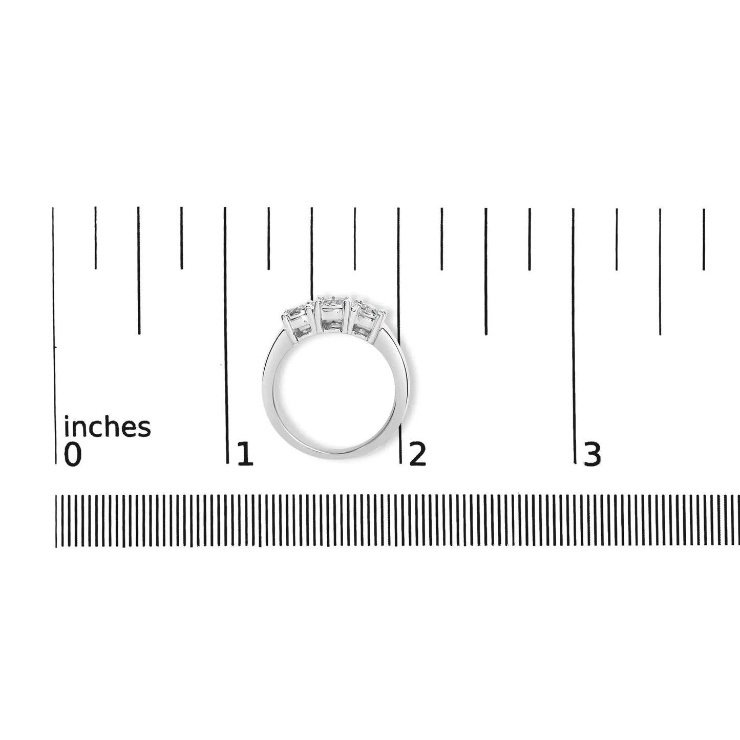 Bague trois pierres en diamant cultivé en laboratoire en or blanc 14K