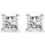 14K White Gold Princess Cut Diamond Solitaire Stud Earrings