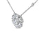 14K White Gold 3.0 Cttw Lab Grown Diamond Floral Cluster Necklace