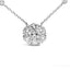 14K White Gold 3.0 Cttw Lab Grown Diamond Floral Cluster Necklace