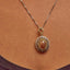 14K White Gold Triple Halo Fancy Colored Diamond Pendant Necklace
