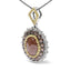 14K White Gold Triple Halo Fancy Colored Diamond Pendant Necklace