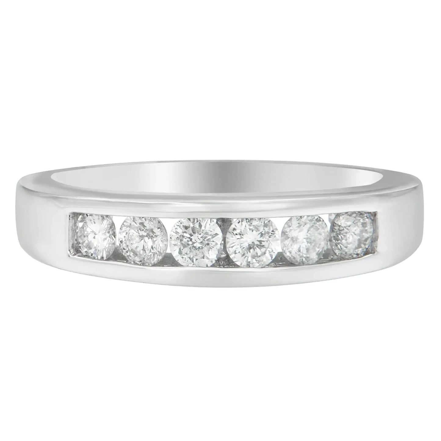 14K White Gold 3/4ct. TDW Diamond Channel Band Ring