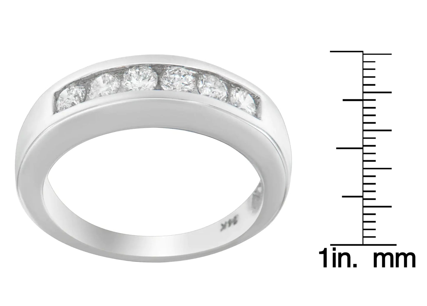 14K White Gold 3/4ct. TDW Diamond Channel Band Ring