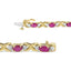 14K Yellow Gold Diamond & Ruby Alternating X Link Bracelet