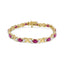 14K Yellow Gold Diamond & Ruby Alternating X Link Bracelet