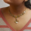 Collier en or jaune 14 carats avec pendentif en diamant jaune fancy en forme de trèfle