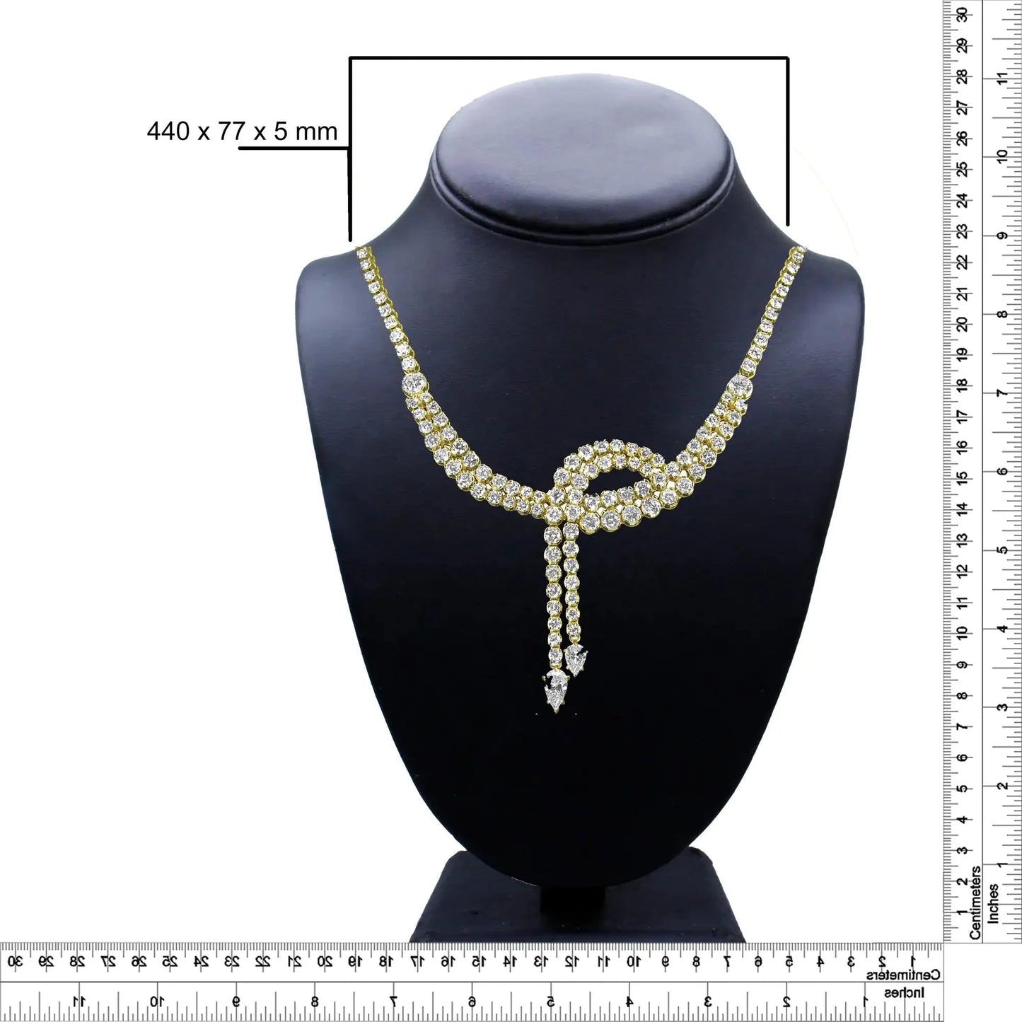 Collar Lariat de Diamantes de Oro Amarillo de 14k de Doble Fila