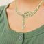 Collar Lariat de Diamantes de Oro Amarillo de 14k de Doble Fila