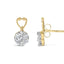 Pendientes de Diamantes Cortados en Redondo de Oro Amarillo de 14K